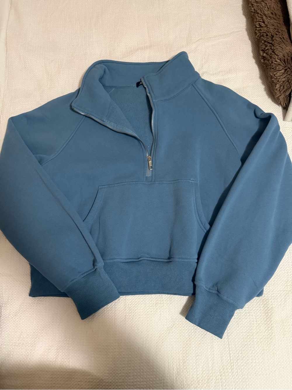 Amazon Half-Zip Sweatshirt in Dusty Teal Blue